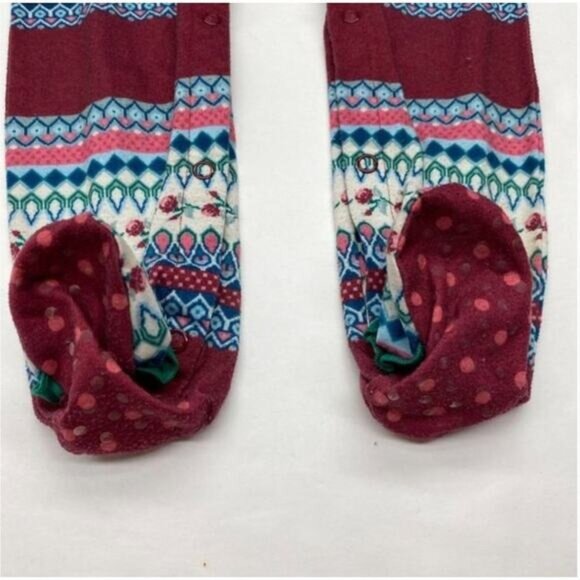 Matilda Jane Snuggle Bug Llama Sleeper Romper 3-6 months Girls Red Footed Ruffle - Picture 6 of 8